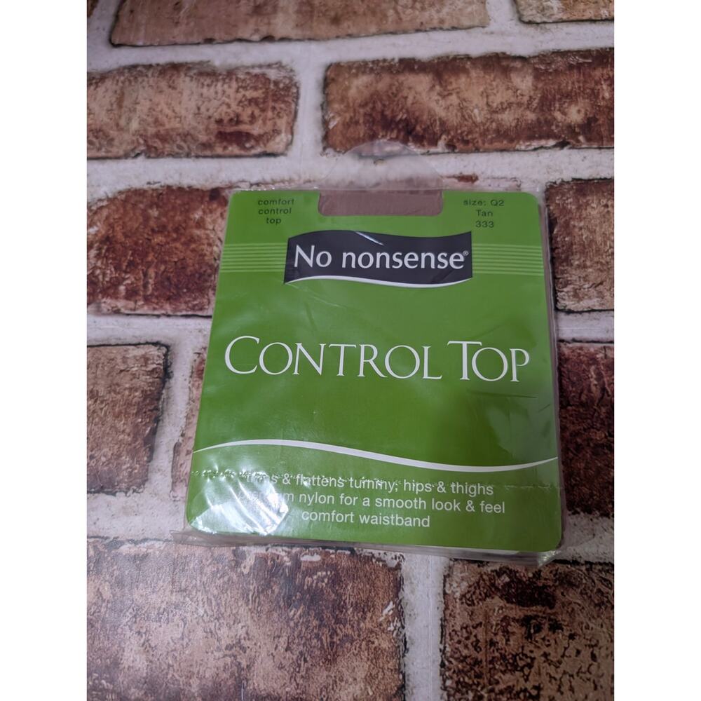 Control Top Slimming Pantyhose Nylons Size QUEEN 2 TAN No nonsense 333 - VTG New